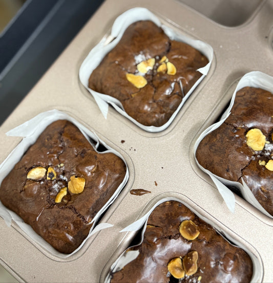 Roasted Hazelnut Seasalt Brownies